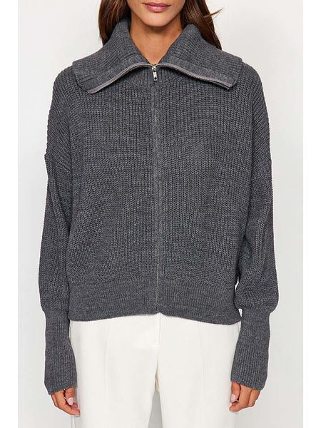 Trendyol Kardigan w kolorze szarym rozmiar: XS. Szare kardigany Trendyol, xs, bez wzorów. Za 70.08 zł.