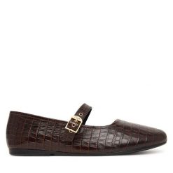 Baleriny Clarks. Brązowe baleriny Clarks, bez wzorów, bez obcasa. Za 349.99 zł.