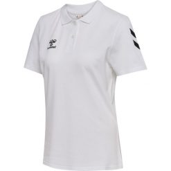 Damska koszulka polo Hummel Go 2.0 Chevron. Białe bluzki Hummel, bez wzorów, bez kołnierzyka, bez ramiączek. Za 181.50 zł.