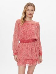 Pepe Jeans Sukienka letnia Bridget PL953440 Różowy Regular Fit. Czerwone sukienki Pepe Jeans, na lato, m, bez wzorów, z jeansu, bez kołnierzyka, bez ramiączek. Za 219.99 zł.