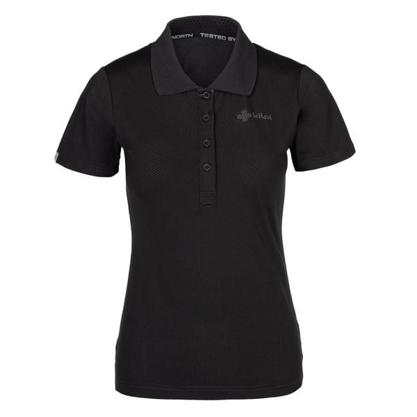 Koszulka polo damska Kilpi COLLAR-W. Czarne bluzki Kilpi, xs, bez wzorów, sportowe, bez kołnierzyka, bez ramiączek. Za 165.99 zł.