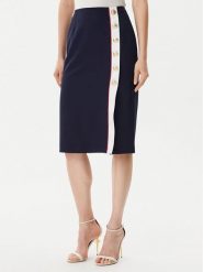 ARTIGLI Spódnica ołówkowa ACGO000930 Granatowy Regular Fit. Niebieskie spódnice Artigli, bez wzorów, z syntetyku, ołówkowe. Za 219.99 zł.