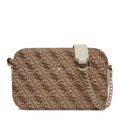Torebka Guess. Brązowe listonoszki Guess, z aplikacjami, bez dodatków. Za 199.99 zł.