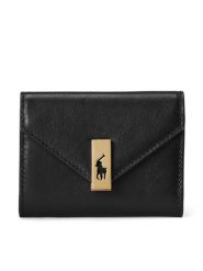 Polo Ralph Lauren Mały Portfel Damski 427886734001 Czarny. Czarne portfele Polo Ralph Lauren, bez wzorów, ze skóry. Za 919.99 zł.