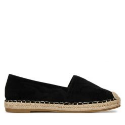 Espadryle JENNY. Czarne espadryle Jenny, bez wzorów, bez obcasa, bez zapięcia. Za 99.99 zł.