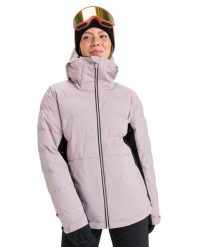 Kurtka do sportów zimowych techniczna damska SNOWYHILL PUFFY. Czarne kurtki narciarskie Roxy, s, bez wzorów, z materiału, bez kaptura, narciarskie. Za 629.99 zł.