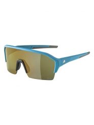 Alpina Okulary sportowe unisex "Ram HR Q-Lite" w kolorze złoto-niebieskim rozmiar: onesize. Niebieskie okulary przeciwsłoneczne Alpina, bez wzorów, z tworzywa sztucznego, sportowe. Za 264.95 zł.