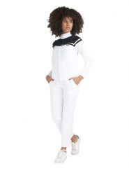 Bluza z zamek błyskawiczny na siłownia na co dzień. Białe bluzy LEONE 1947 APPAREL, l, bez wzorów, z dresówki, bez kaptura. Za 231.51 zł.