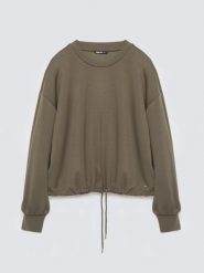 Bluza damska z wiskozy khaki Lunara 303. Zielone bluzy Big Star, l, bez wzorów, z dresówki, bez kaptura. Za 199.99 zł.