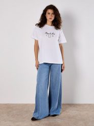 Apricot Koszulka w kolorze białym rozmiar: XS. Białe bluzki Apricot, xs, bez wzorów, z bawełny, bez kołnierzyka, bez ramiączek. Za 43.99 zł.