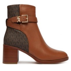 Botki MICHAEL Michael Kors. Brązowe botki MICHAEL Michael Kors, bez wzorów, bez obcasa, na słupku, bez zapięcia. Za 1,129.00 zł.
