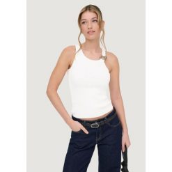 Bezrękawnik Kobieta ONLY Onlmeddi Sl Rib Tank Top Knt. Białe topy Only, bez wzorów, z materiału, bez kołnierzyka, bez ramiączek. Za 184.10 zł.