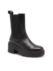 Gino Rossi Botki CIRCE-RST-02G Czarny. Czarne botki Gino Rossi, bez wzorów, ze skóry, bez obcasa, na słupku, bez zapięcia. Za 349.99 zł.
