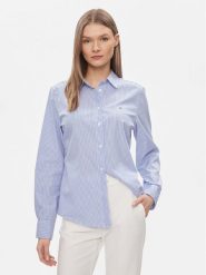 Tommy Hilfiger Koszula Essential WW0WW41002 Niebieski Regular Fit. Niebieskie koszule TOMMY HILFIGER, bez wzorów, z bawełny, bez kołnierzyka, bez ramiączek. Za 239.99 zł.