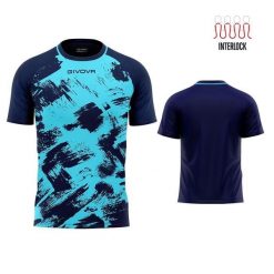 Koszulka sportowa Givova Art Interlock Turq-Blue XL. Niebieskie bluzki Givova, bez wzorów, z poliesteru, bez ramiączek, do piłki nożnej. Za 140.99 zł.