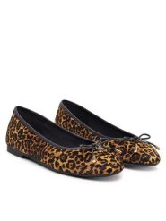 Tommy Hilfiger Baleriny Th Charm Cheetah Ballerina FW0FW09682 Brązowy. Brązowe baleriny TOMMY HILFIGER, bez wzorów, ze skóry, bez obcasa. Za 449.99 zł.