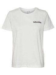 Vero Moda Koszulka w kolorze białym rozmiar: S. Białe bluzki Vero Moda, s, bez wzorów, z bawełny, bez kołnierzyka, bez ramiączek. Za 47.95 zł.