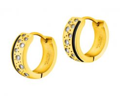 Kolczyki ze stali szlachetnej z cyrkoniami i emalią - koło. Kolczyki Elixa, z cyrkonią, ze stali. Za 169.00 zł.