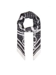 Guess Chusta AW5340 POL03 Czarny. Czarne rękawiczki Guess, z aplikacjami, z materiału. Za 199.99 zł.