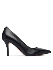 Guess Szpilki FLFPRN LEA08 Czarny. Czarne szpilki Guess, z aplikacjami, ze skóry, bez obcasa, na szpilce, bez zapięcia. Za 674.99 zł.