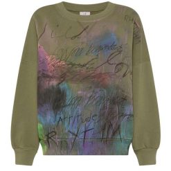 Bluza Deha Graphic Comfy Sweatshirt Damskie. Zielone bluzy Deha, l, bez wzorów, z bawełny, bez kaptura. Za 452.99 zł.