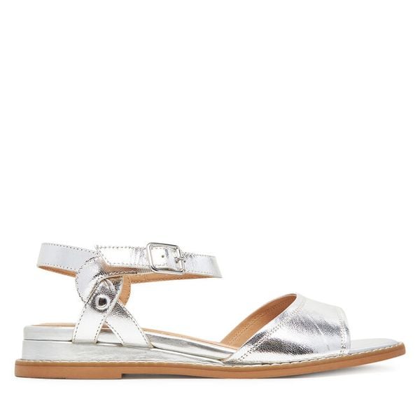 Sandały Lasocki. Szare sandały Lasocki, bez wzorów, bez obcasa, na płaskiej podeszwie, bez zapięcia. Za 159.99 zł.