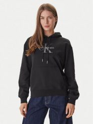 Calvin Klein Bluza LV047E221G Czarny Regular Fit. Czarne bluzy Calvin Klein, m, bez wzorów, z bawełny, bez kaptura. Za 409.99 zł.