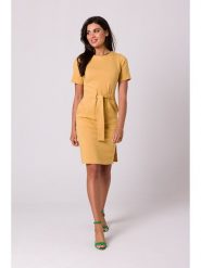 Be Wear Sukienka w kolorze żółtym rozmiar: XXL. Żółte sukienki Be Wear, xxl, bez wzorów, z tkaniny, bez kołnierzyka, bez ramiączek, midi. Za 276.95 zł.