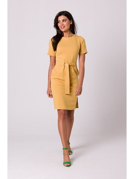 Be Wear Sukienka w kolorze żółtym rozmiar: XXL. Żółte sukienki Be Wear, xxl, bez wzorów, z tkaniny, bez kołnierzyka, bez ramiączek, midi. Za 276.95 zł.