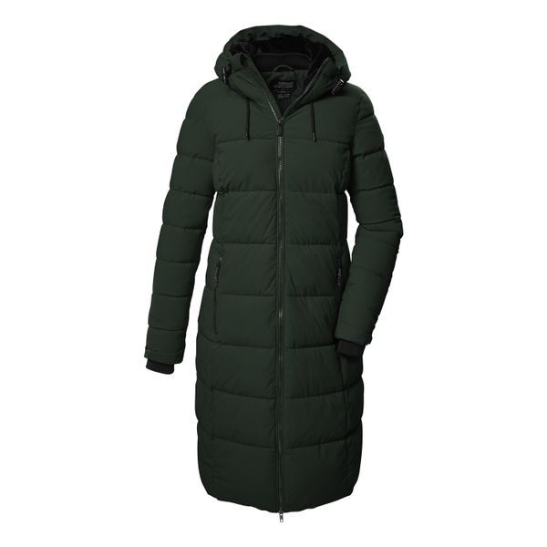 Płaszcz techniczny pikowany z kapturem zapinany na zamek damski Killtec KOW 65. Szare płaszcze Killtec, s, bez wzorów, z kapturem. Za 899.99 zł.