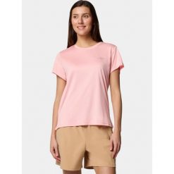 Koszulka techniczna damska Columbia BlueVista Hill Short Sleeve Crew. Czerwone bluzki Columbia, s, bez wzorów, sportowe, bez kołnierzyka, bez ramiączek. Za 94.99 zł.