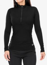 Bluza termoaktywna damska Sensor Merino DF Tee L/S Zip. Czarne bluzy Sensor, na lato, l, bez wzorów, z materiału, bez kaptura. Za 289.99 zł.