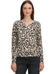 BETTY & CO Koszulka w kolorze beżowo-czarnym rozmiar: XXL. Brązowe bluzki Betty & Co, xxl, bez wzorów, bez kołnierzyka, bez ramiączek. Za 95.95 zł.
