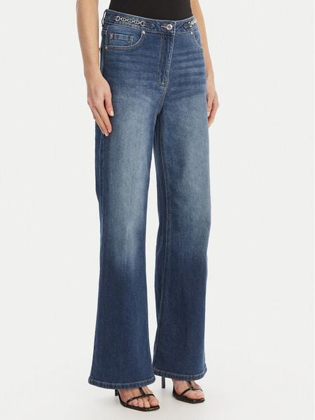 Morgan Jeansy 261-PIZET Niebieski Wide Leg. Niebieskie jeansy Morgan, bez wzorów. Za 208.99 zł.