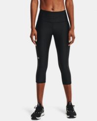 Legginsy Under Armour Capri Damskie. Czarne legginsy Under Armour, s, bez wzorów, z materiału, z podwyższonym stanem, do biegania. Za 283.99 zł.