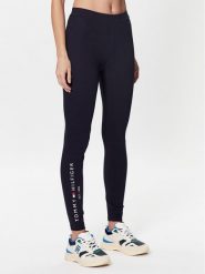 Tommy Hilfiger Legginsy Heritage WW0WW37347 Granatowy Slim Fit. Niebieskie legginsy TOMMY HILFIGER, xs, bez wzorów, z bawełny. Za 179.99 zł.