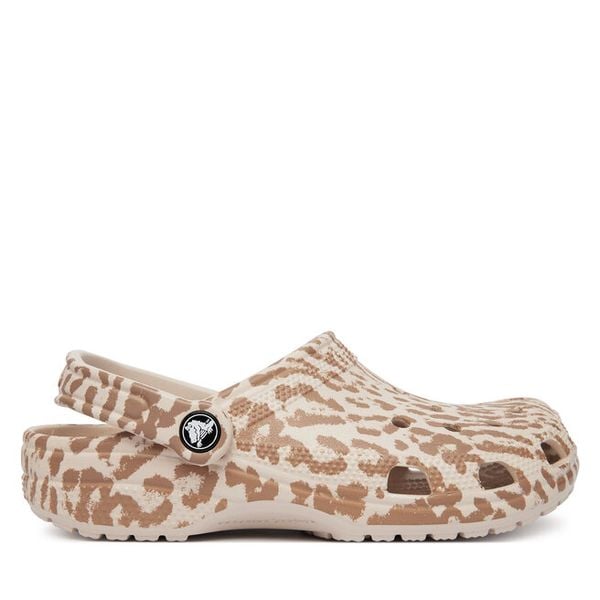Klapki Crocs. Brązowe klapki Crocs, bez wzorów, bez obcasa. Za 259.99 zł.