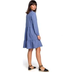 BeWear sukienka damska S niebieski. Niebieskie sukienki Bewear, s, bez wzorów, bez kołnierzyka, bez ramiączek. W wyprzedaży za 199.00 zł.