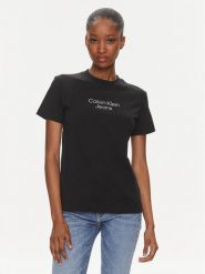 Calvin Klein Jeans T-Shirt Institutional J20J223222 Czarny Regular Fit. Czarne t-shirty Calvin Klein Jeans, s, bez wzorów, z bawełny, bez kołnierzyka, bez ramiączek. Za 99.99 zł.