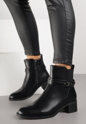 Czarne Botki Sztyblety z Metalicznymi Ozdobami Falavela. Czarne botki Born2be, bez wzorów, bez obcasa, na obcasie, bez zapięcia. Za 139.99 zł.