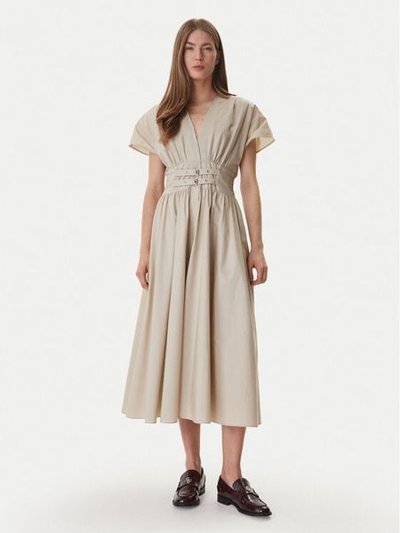 DKNY Sukienka codzienna DJ6D9194 Beżowy Regular Fit. Brązowe sukienki DKNY, na co dzień, m, bez wzorów, z bawełny, bez kołnierzyka, bez ramiączek, proste. Za 514.99 zł.