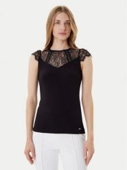 Morgan Bluzka 232-DGIULIA Czarny Slim Fit. Czarne bluzki Morgan, xl, bez wzorów, z wiskozy, bez kołnierzyka, bez ramiączek. Za 109.99 zł.