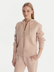 Guess Bluza V3RQ11 K7UW2 Beżowy Regular Fit. Brązowe bluzy Guess, s, z aplikacjami, z wiskozy, bez kaptura. Za 439.99 zł.