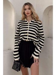 MADMEXT Kardigan w kolorze beżowo-czarnym rozmiar: onesize. Brązowe kardigany MADMEXT, bez wzorów. Za 100.99 zł.