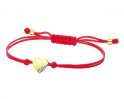Bransoletka z elementami żółtego złota i brylantem - serce - 0,008 ct - próba 375. Żółte bransoletki Apart, z brylantem, złote. Za 699.00 zł.