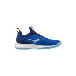 Techniczne kapcie Mizuno Wave Luminous 3 unisex do biegania. Niebieskie obuwie domowe Mizuno, bez wzorów, z materiału, bez zapięcia. Za 638.30 zł.
