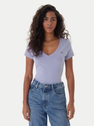 Tommy Jeans T-Shirt DW0DW20458 Niebieski Slim Fit. Niebieskie t-shirty Tommy Jeans, xl, bez wzorów, z bawełny, bez kołnierzyka, bez ramiączek. Za 119.99 zł.