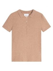 Perfect Cashmere Kaszmirowa koszulka polo w kolorze karmelowym rozmiar: XXL. Brązowe bluzki Perfect Cashmere, xxl, bez wzorów, z kaszmiru, bez kołnierzyka, bez ramiączek. Za 295.99 zł.