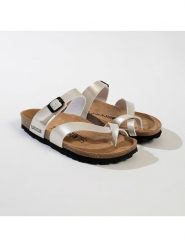 BACKSUN Japonki "Barcelone" w kolorze srebrnym rozmiar: 41. Szare klapki Backsun, bez wzorów, z otwartym noskiem, bez obcasa. Za 148.96 zł.