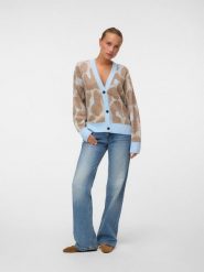 Vero Moda Kardigan w kolorze beżowo-błękitnym rozmiar: S. Brązowe kardigany Vero Moda, s, bez wzorów, ze splotem. Za 149.95 zł.